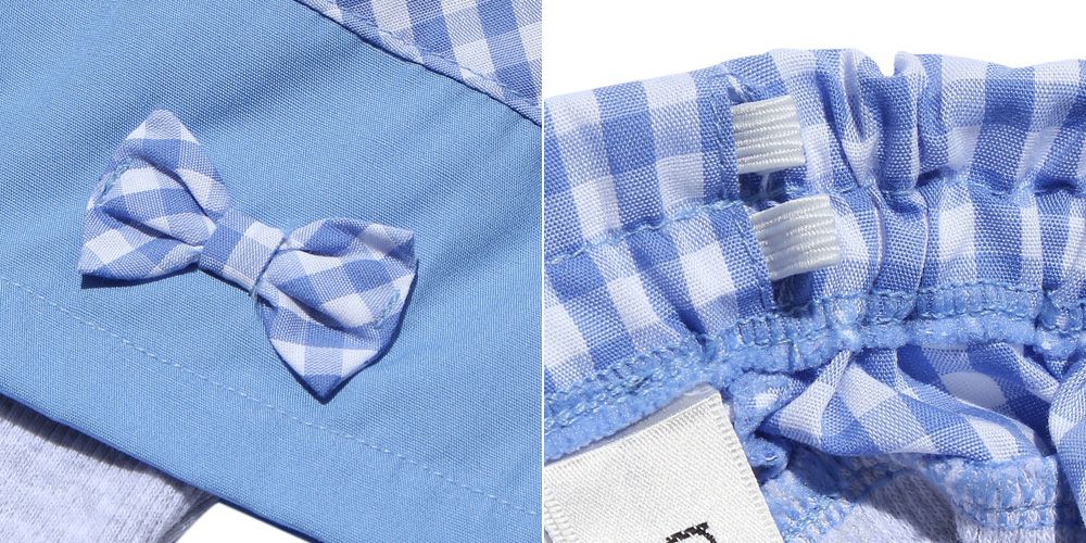 Baby size gingham checks kats Blue Design point 1