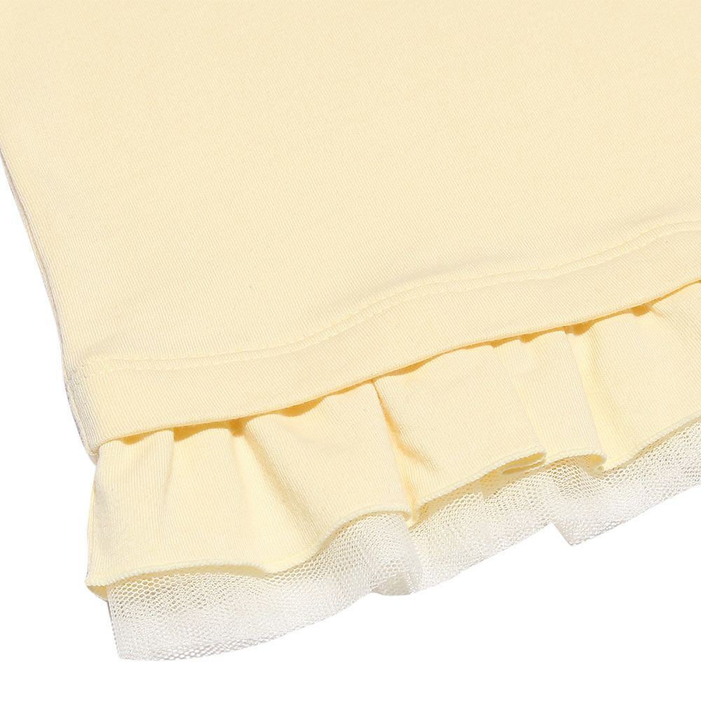 Children's clothing girl 100 % Colorful Ribbon Tulle Frill T -shirt Yellow (04) Design Point 2
