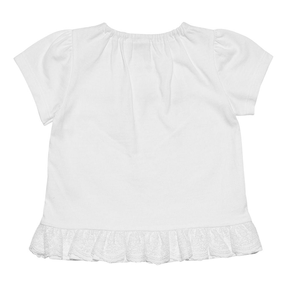 Baby Clothing Girl Baby Size Lace Frill T -shirt Off White (11) back