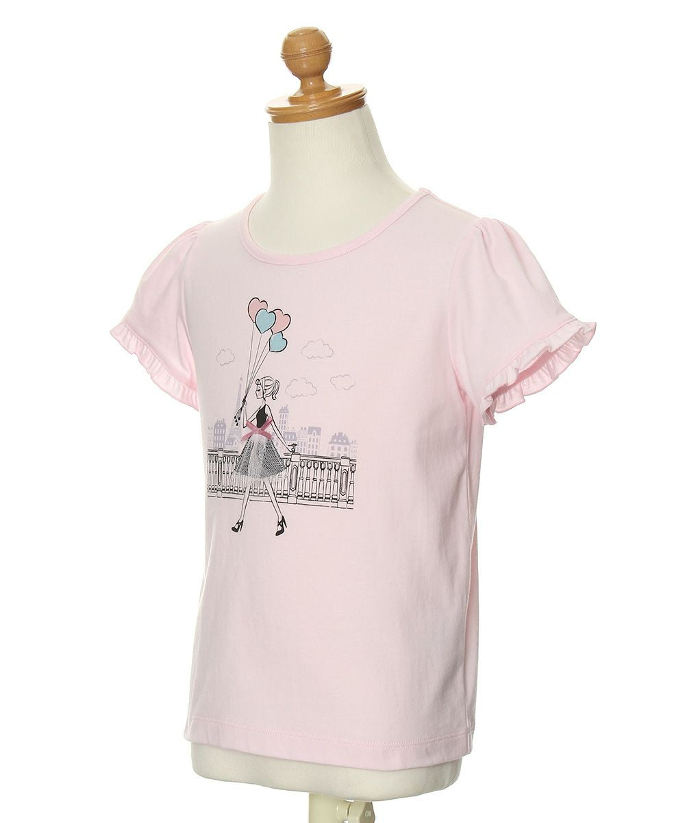 100% cotton girl with balloons print T -shirt Pink torso