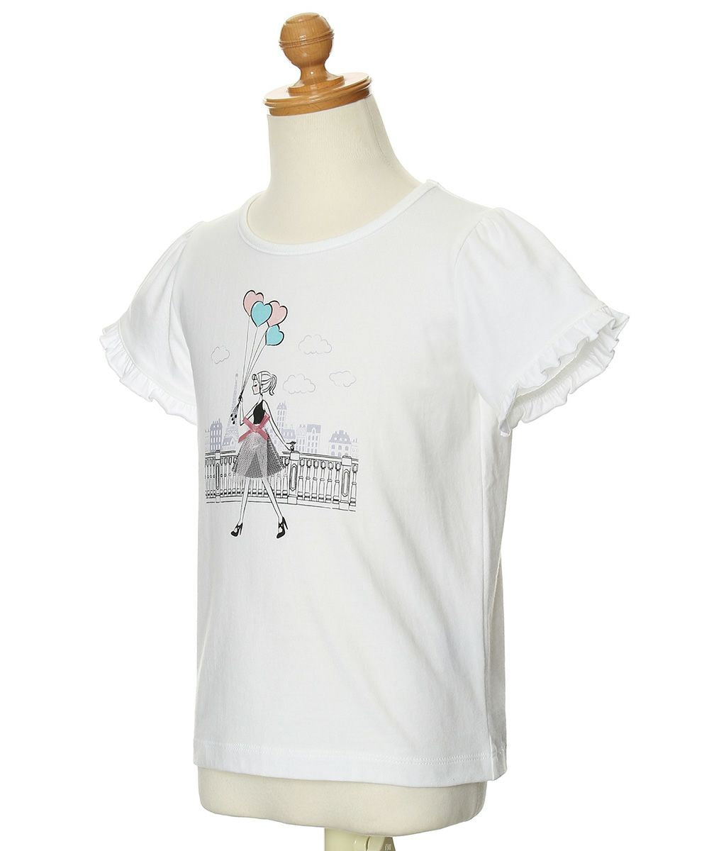 100% cotton girl with balloons print T -shirt Off White torso