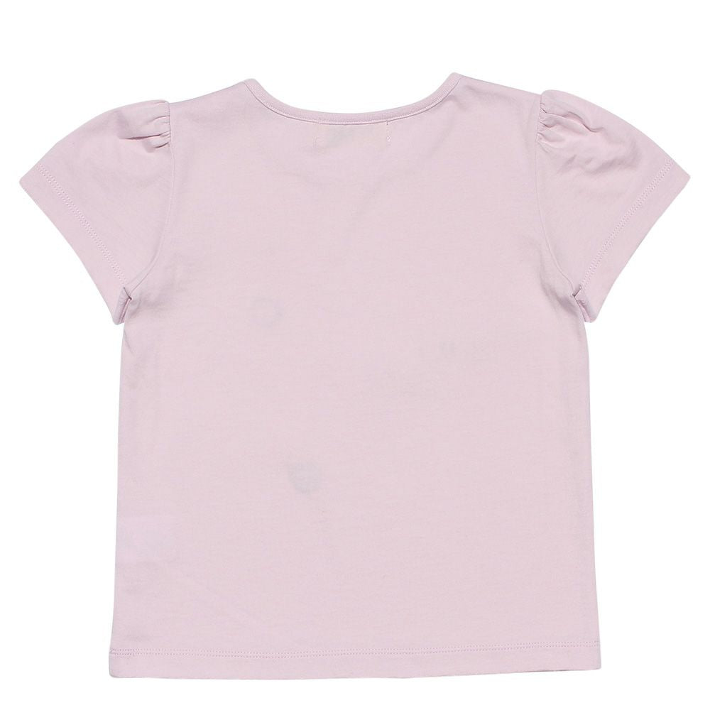 100 %cotton T-shirt with musical note prints and ribbons Pink back