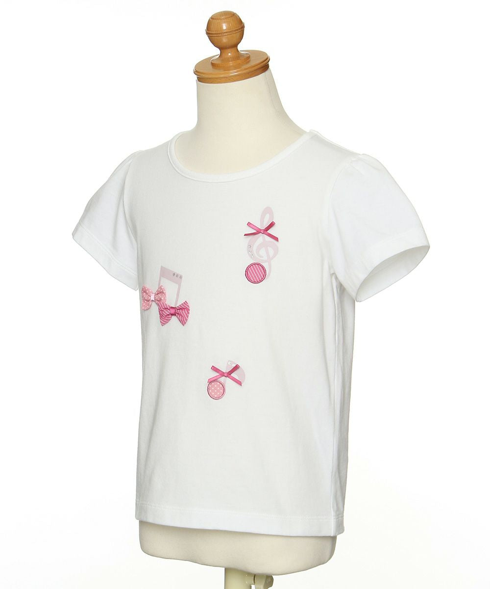 100 %cotton T-shirt with musical note prints and ribbons Off White torso