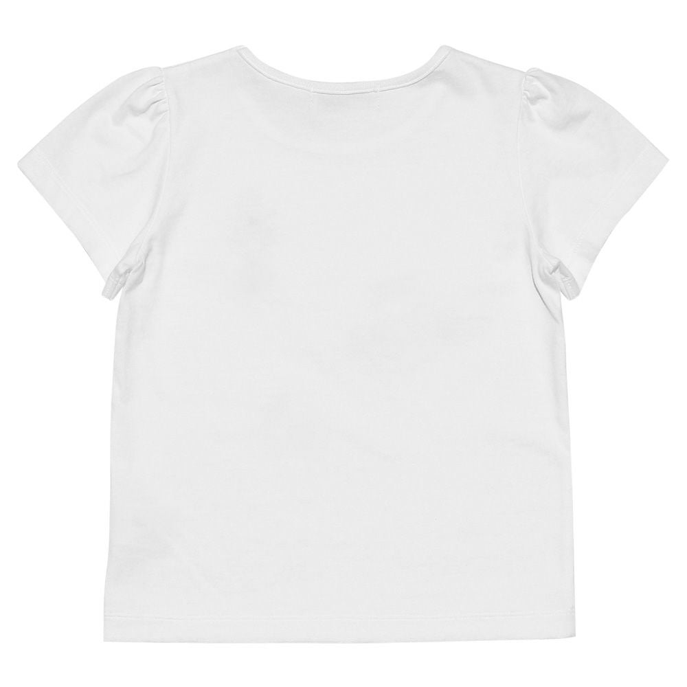 100 %cotton T-shirt with musical note prints and ribbons Off White back