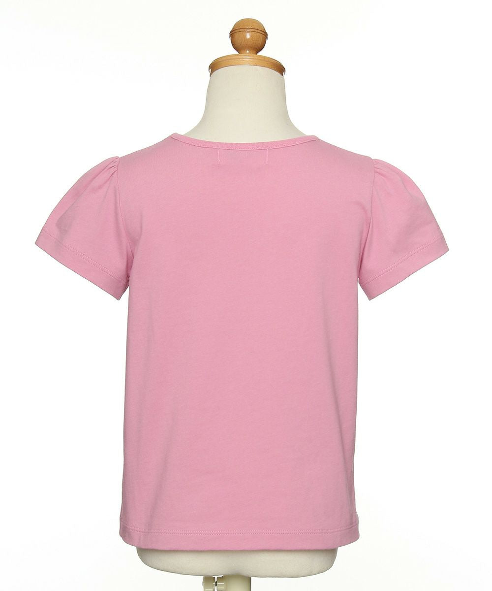 100 %cotton T-shirt with musical note prints and ribbons Shocking Pink torso
