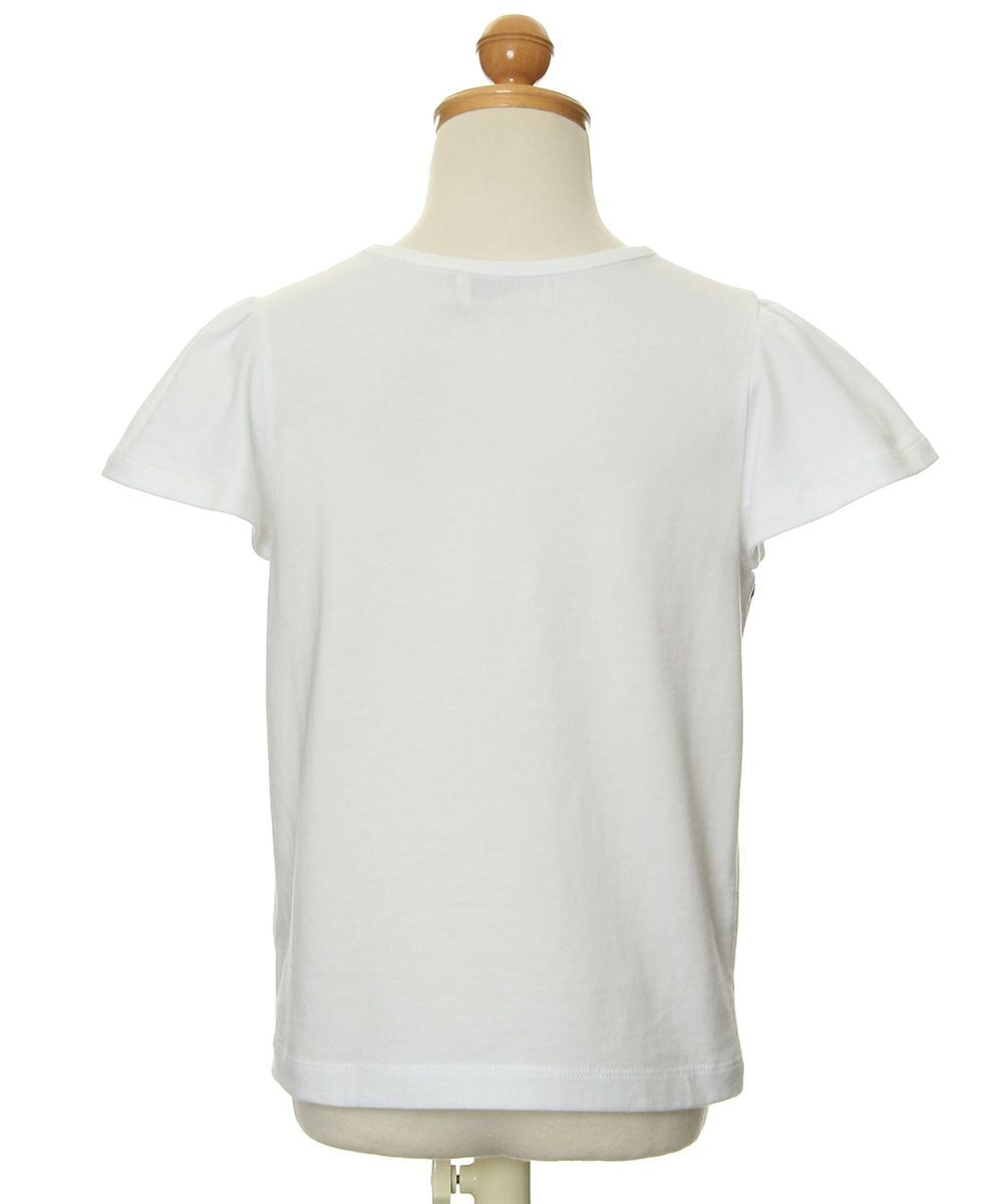 Children's clothing girl 100 % cotton flare sleeve T -shirt off -white (11) torso