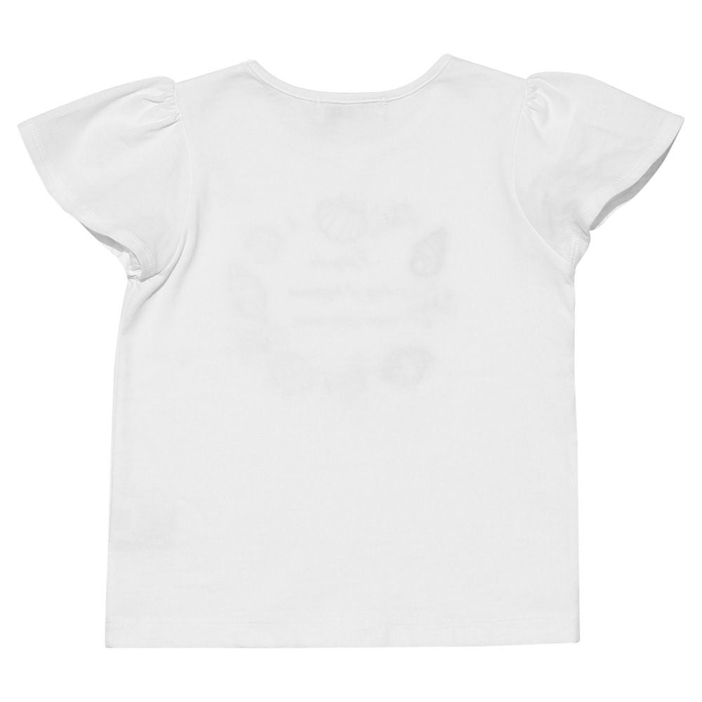 100 % cotton seashell print T -shirt Off White back