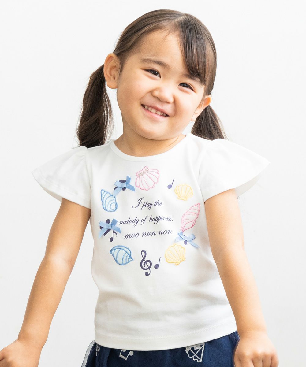 Baby size 100 % cotton shell motif T -shirt  MainImage