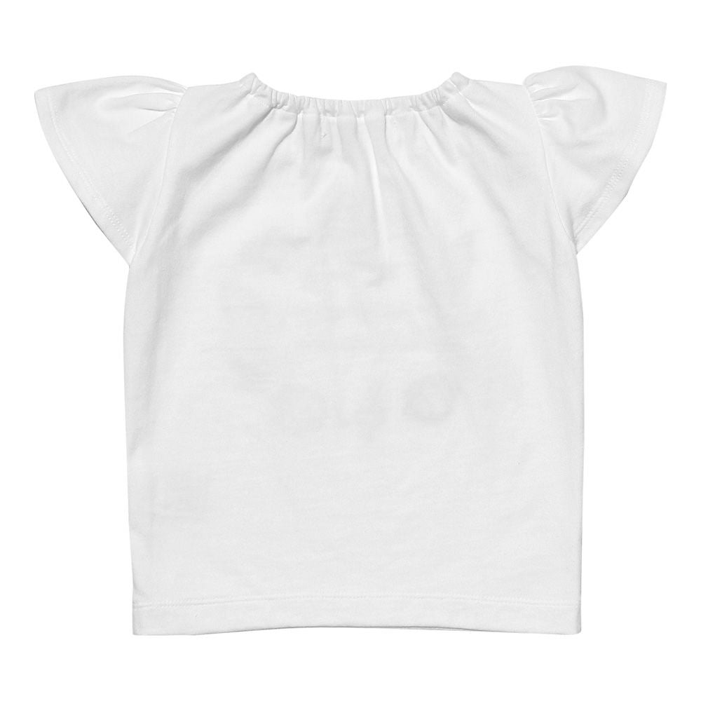 Baby size 100 % cotton shell motif T -shirt Off White back