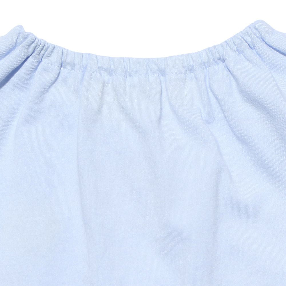 Baby size 100 % cotton shell motif T -shirt Blue Design point 2