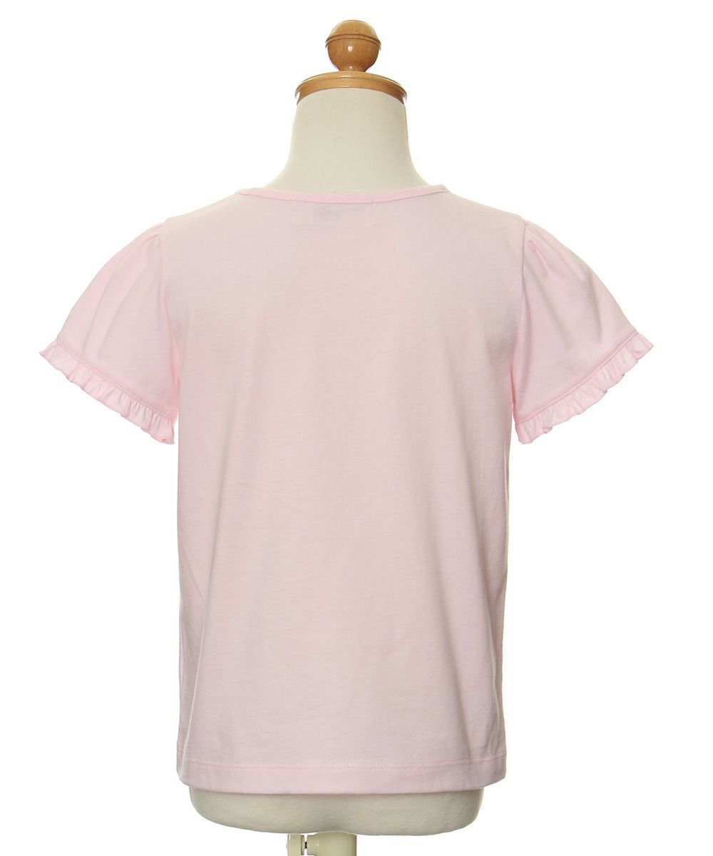 100 % cotton ribbon embroidery shirt with frilled sleeves Pink torso