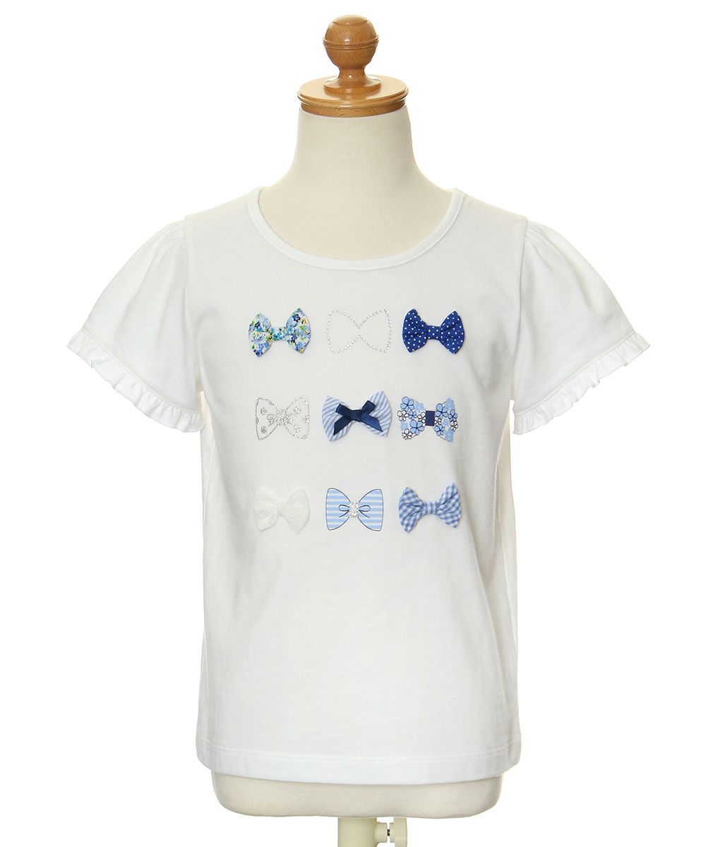 100 % cotton ribbon embroidery shirt with frilled sleeves Off White torso