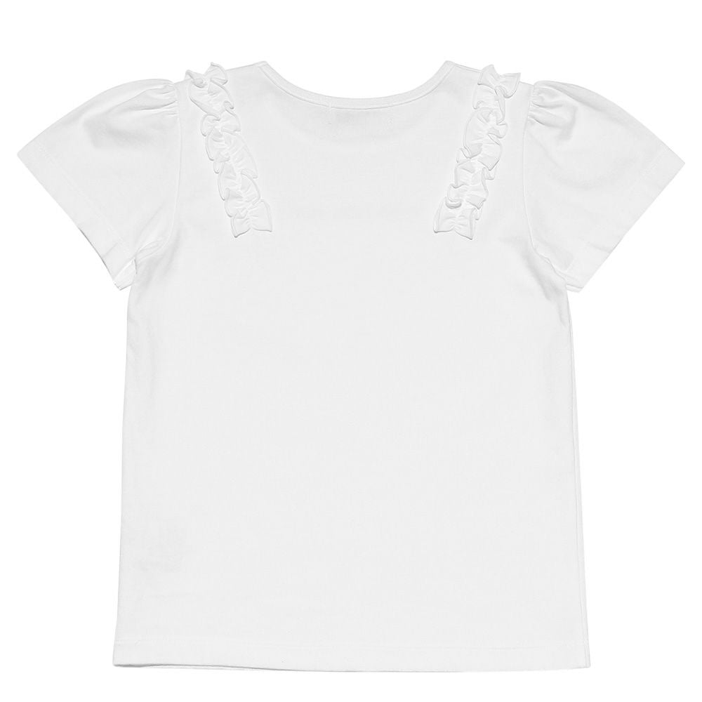 100 % cotton rhinestone logo T -shirt Off White back