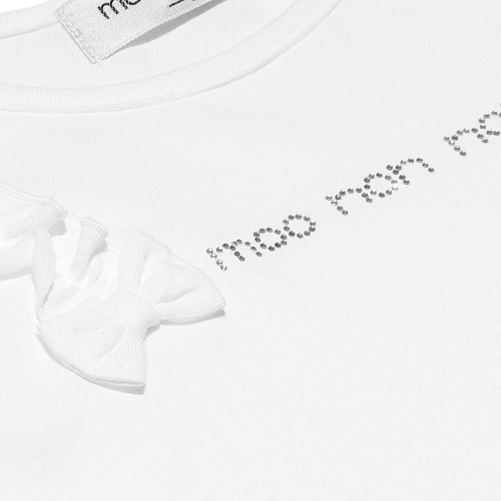 100 % cotton rhinestone logo T -shirt Off White Design point 2