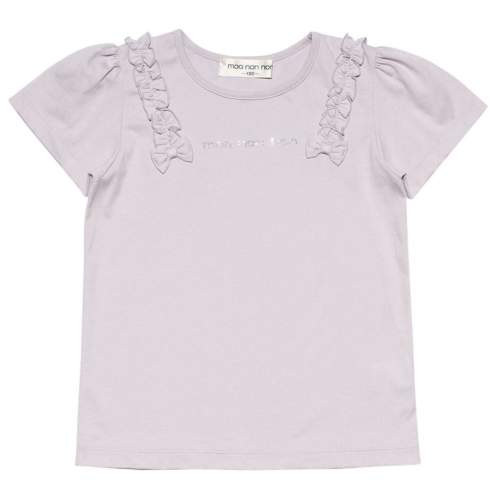 100 % cotton rhinestone logo T -shirt Purple front
