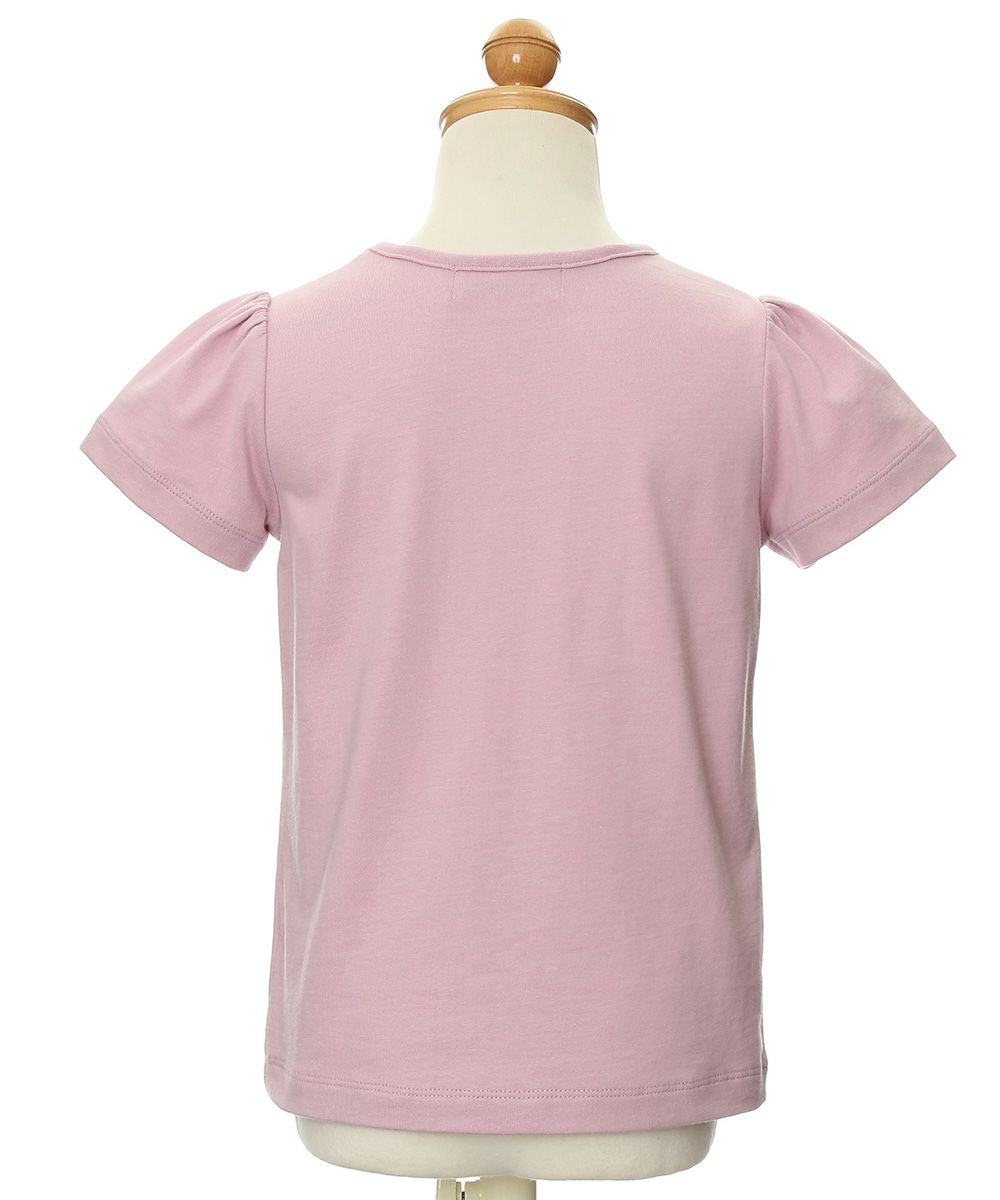 Children's clothing girl 100 % cotton note & logo print T -shirt pink (02) Torso