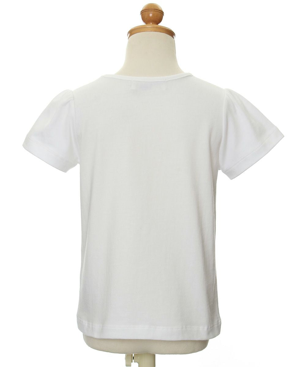 Children's clothing girl 100 % cotton note & logo print T -shirt off -white (11) Torso