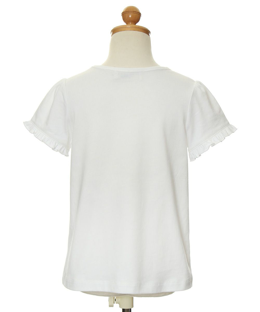 100% cotton glittery cosmetics print t -shirt with frills Off White torso