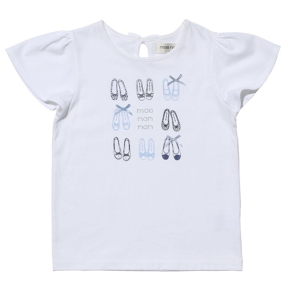 100 % cotton ballet shoes print T -shirt Off White front