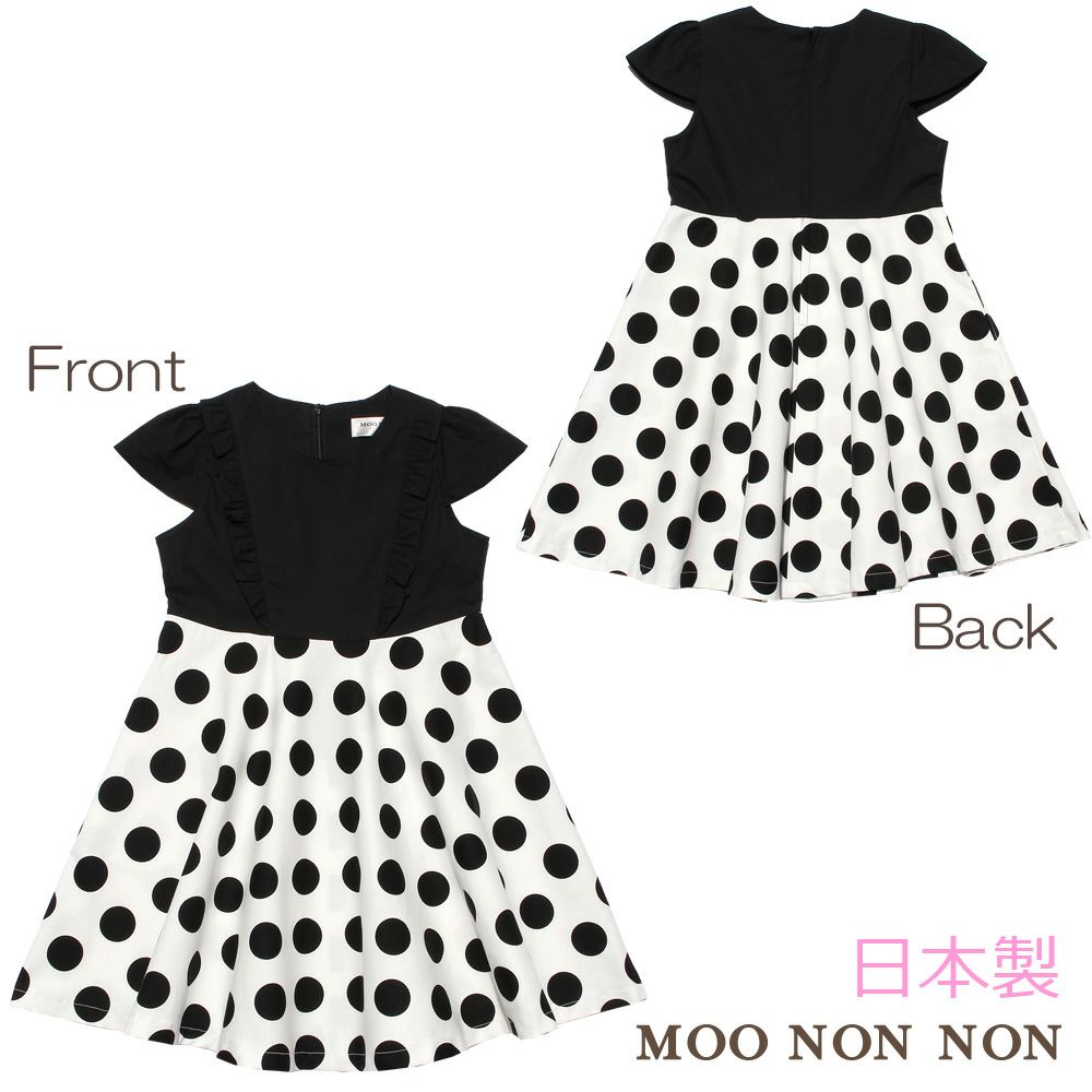 Children's clothing girl 100 % cotton dot pattern frill dress