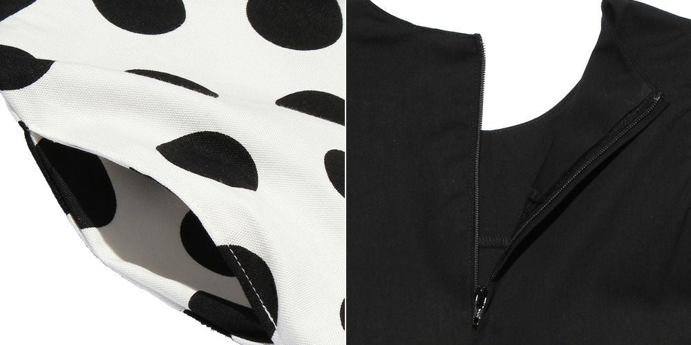Children's clothing girl 100 % cotton dot pattern frilling dress black (00) Design point 2
