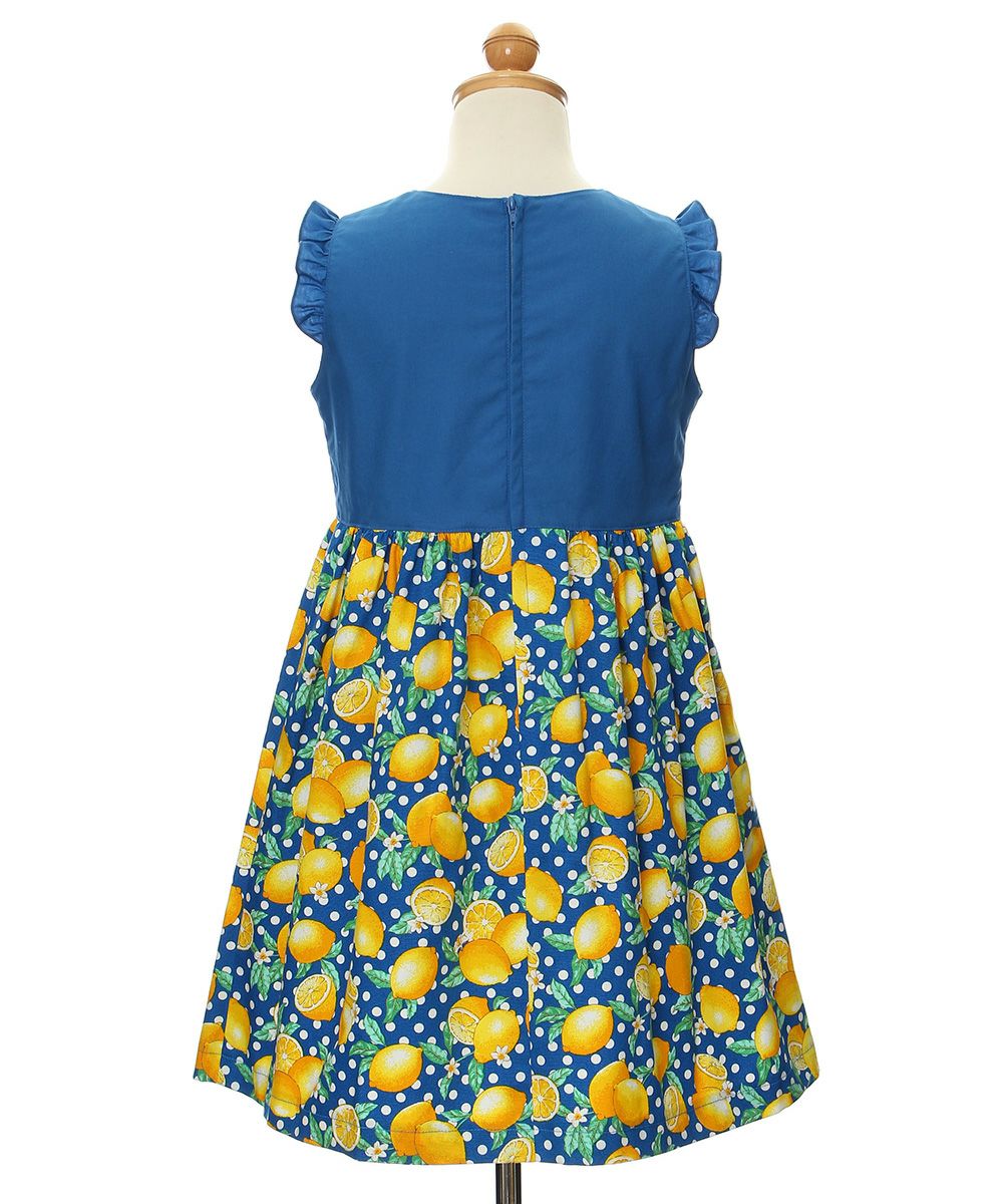 100% cotton lemon print dress Blue torso