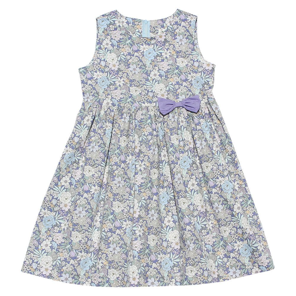 Children's clothing girls 100 % cotton made by floral pattern One -piece purple (91) front
