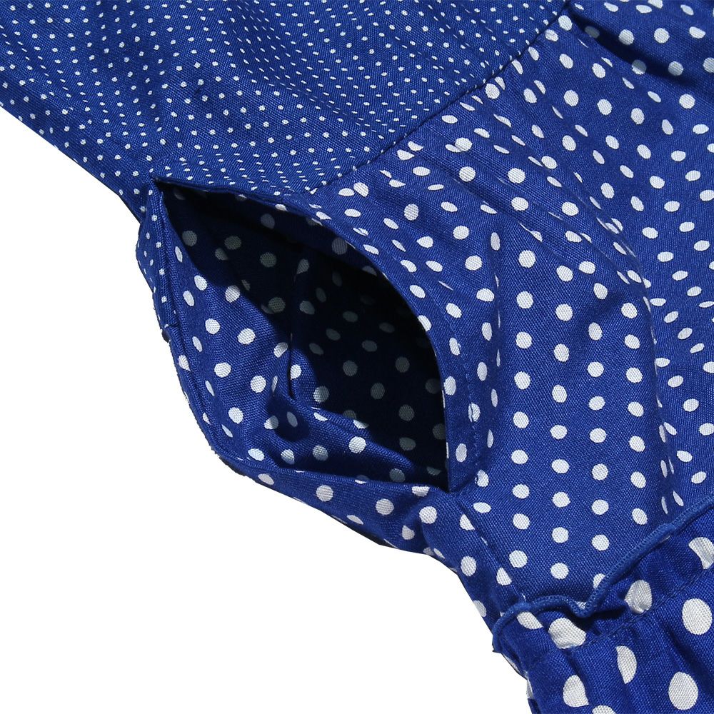 Polka dot pattern 3 layer tierred dress Blue Design point 2