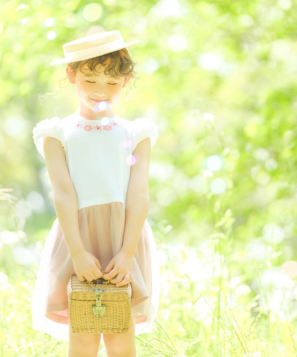 Flower print dress with frilled sleeves Pink torso