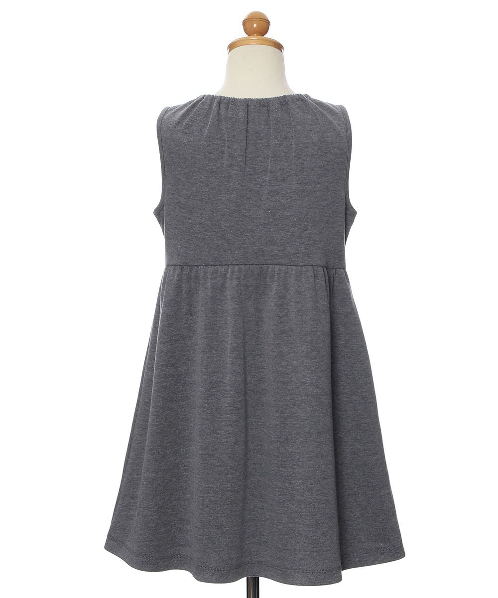 Gathered dress with double knit ribbon Misty Gray torso