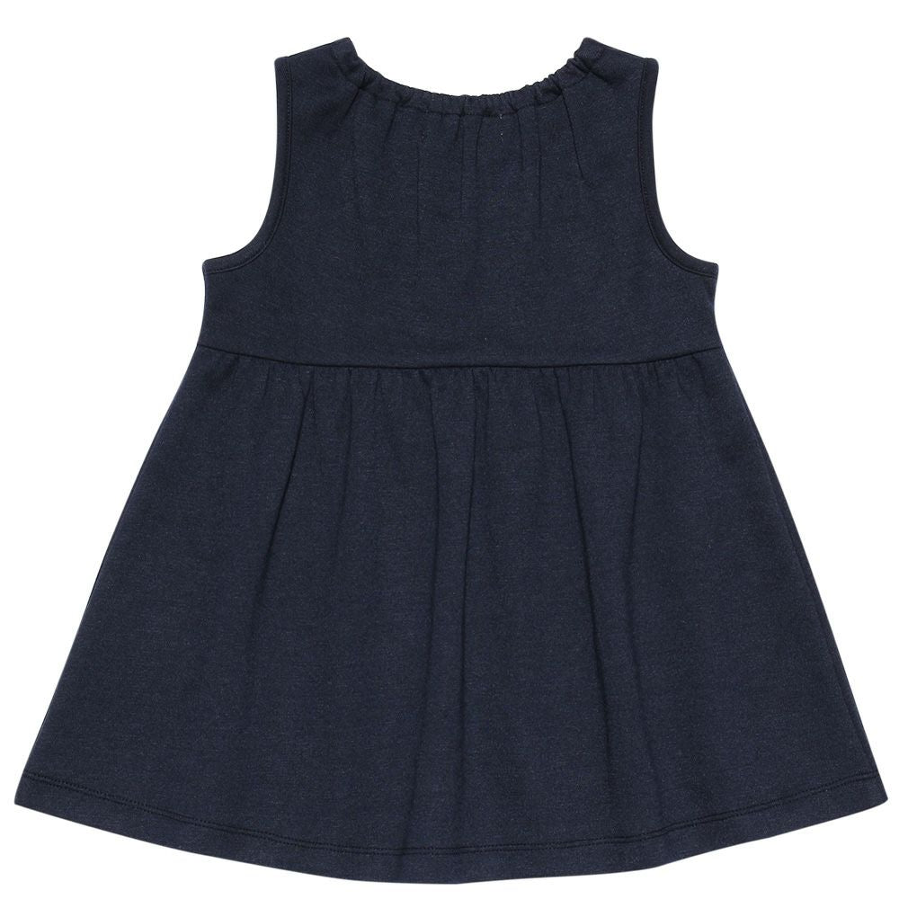 Double knit dress with baby size ribbon Navy back