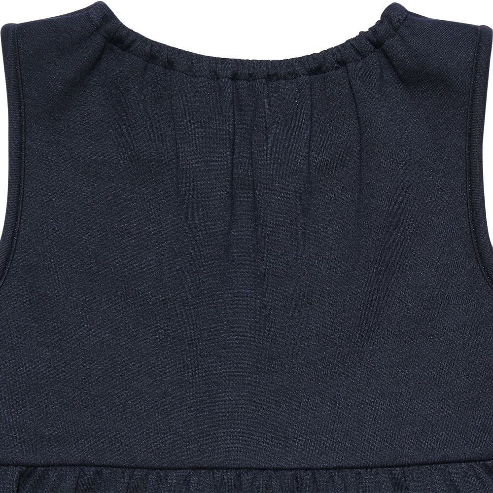 Double knit dress with baby size ribbon Navy Design point 2