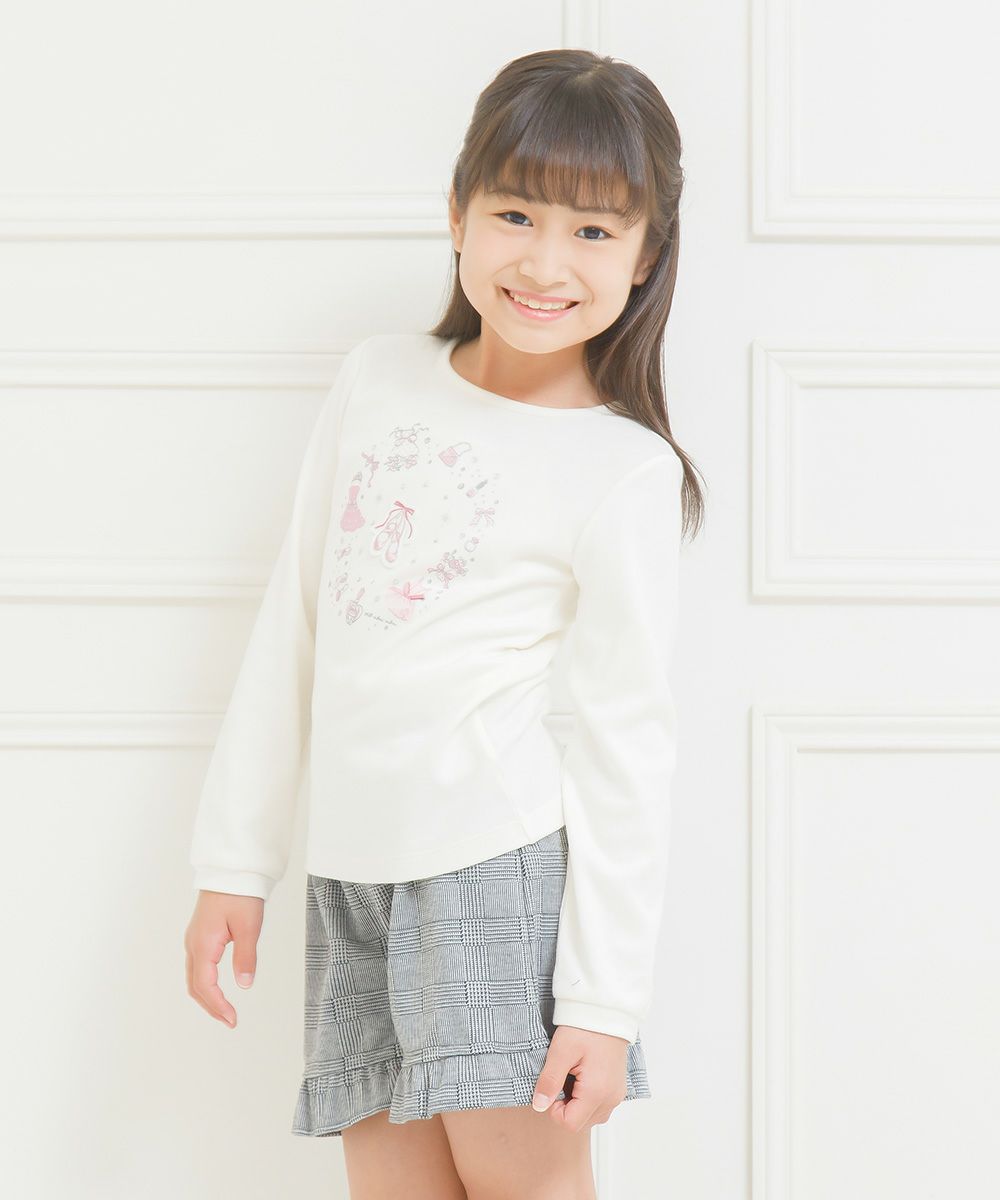 Children's clothing girl 100 % T -shoes Uplike T -shirt off -white (11) model image 2