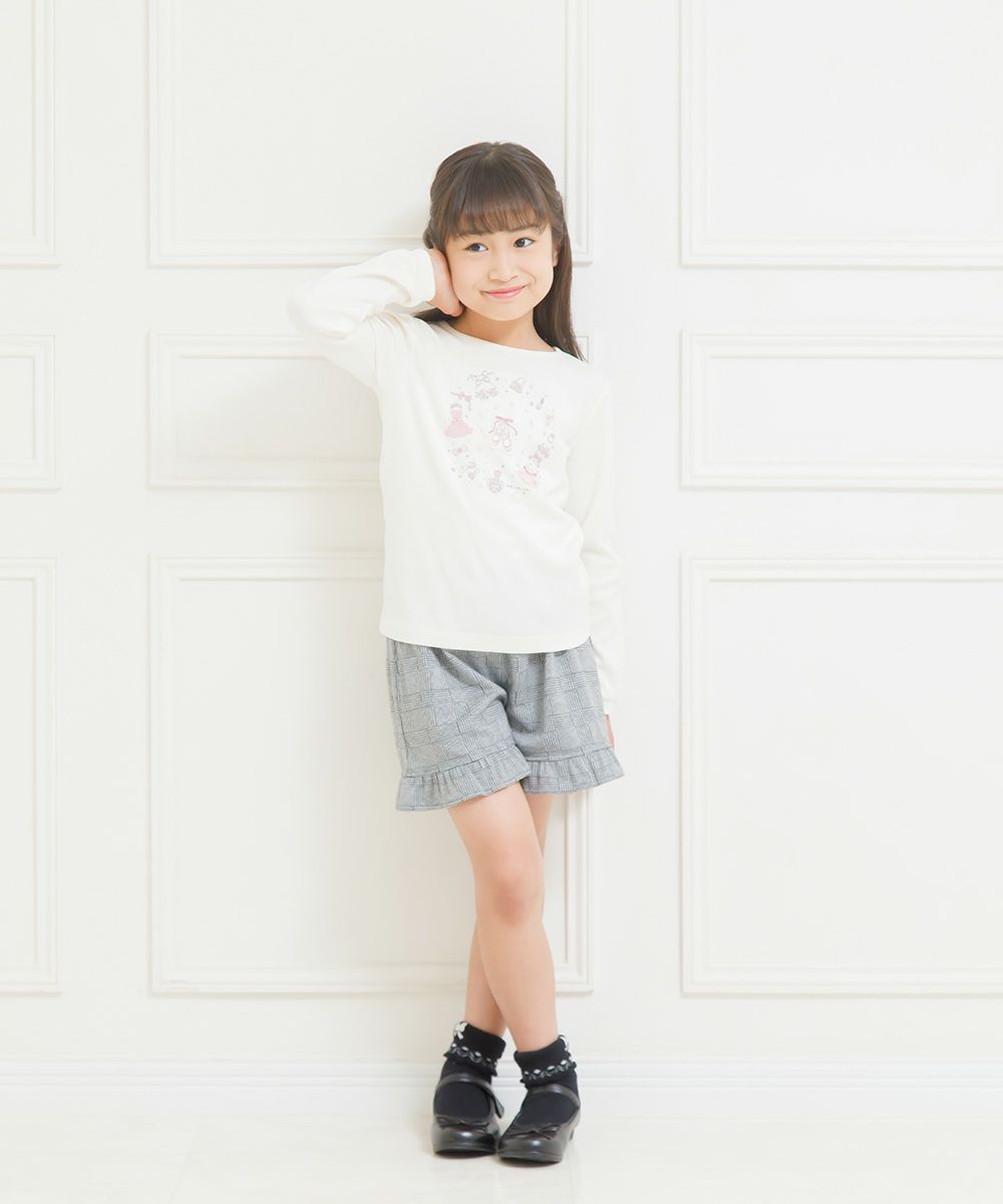 Children's clothing girl 100 % T -shoes Uplike T -shirt off -white (11) model image 4
