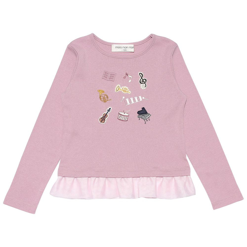 Children's clothing Girls' Otokai with motif tulle frill T -shirt pink (02) front