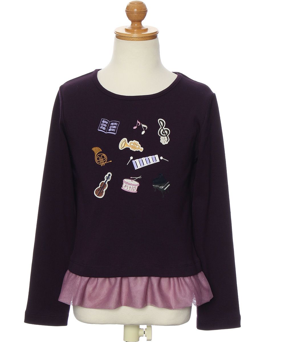 Children's clothing Girls' Otokai with motif tulle frill T -shirt purple (91) torso
