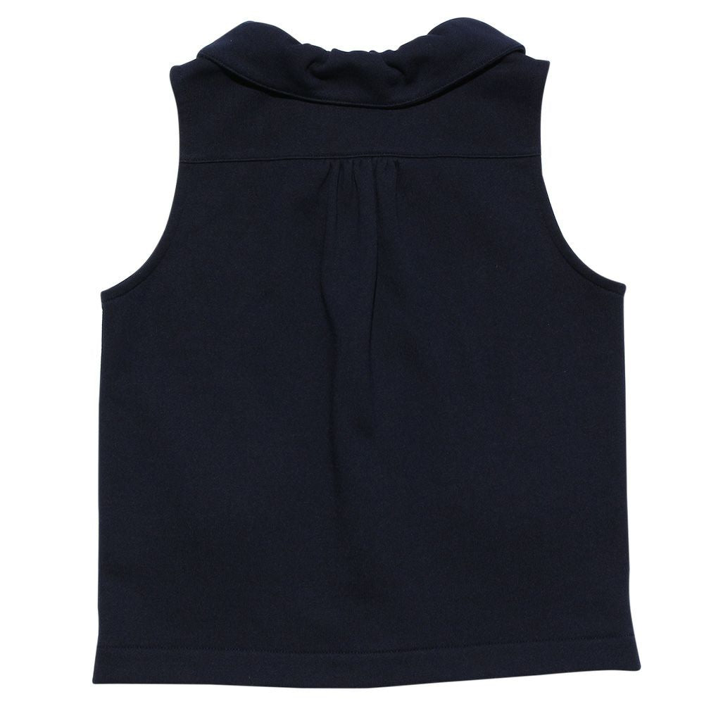 Children's clothing girl ribbon pocket with collar lining with collar best navy (06) back