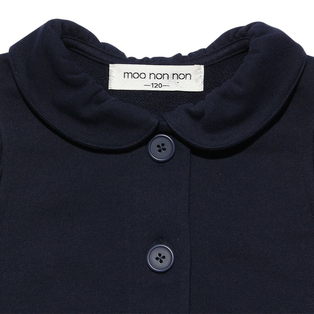 Children's clothing girl ribbon pocket with collar lining with collar best navy (06) Design point 2