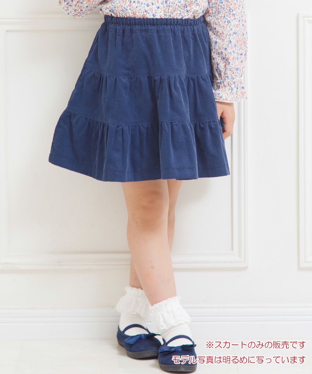 100 % cotton shirt coall teado skirt Navy model image up