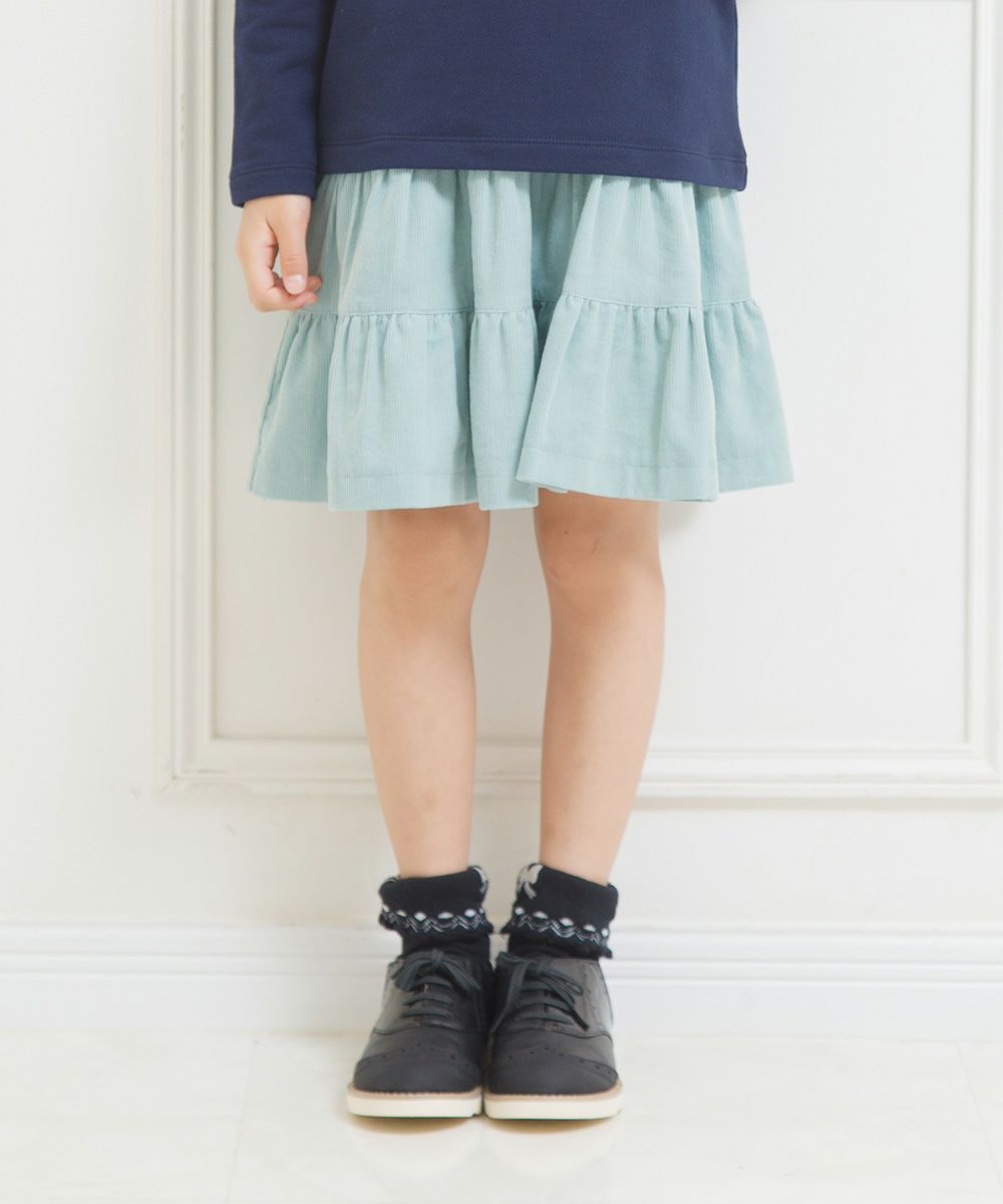 100 % cotton shirt coall teado skirt Green model image up