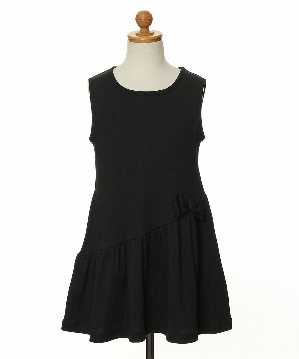 Gathered dress with ribbon Black torso