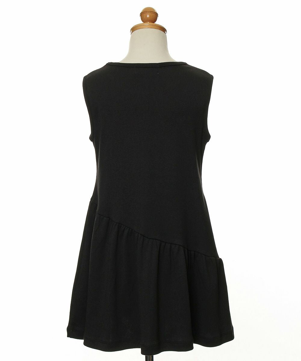 Gathered dress with ribbon Black torso