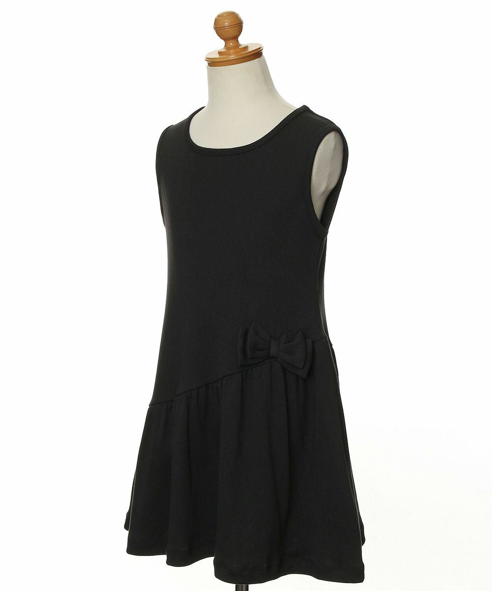 Gathered dress with ribbon Black torso