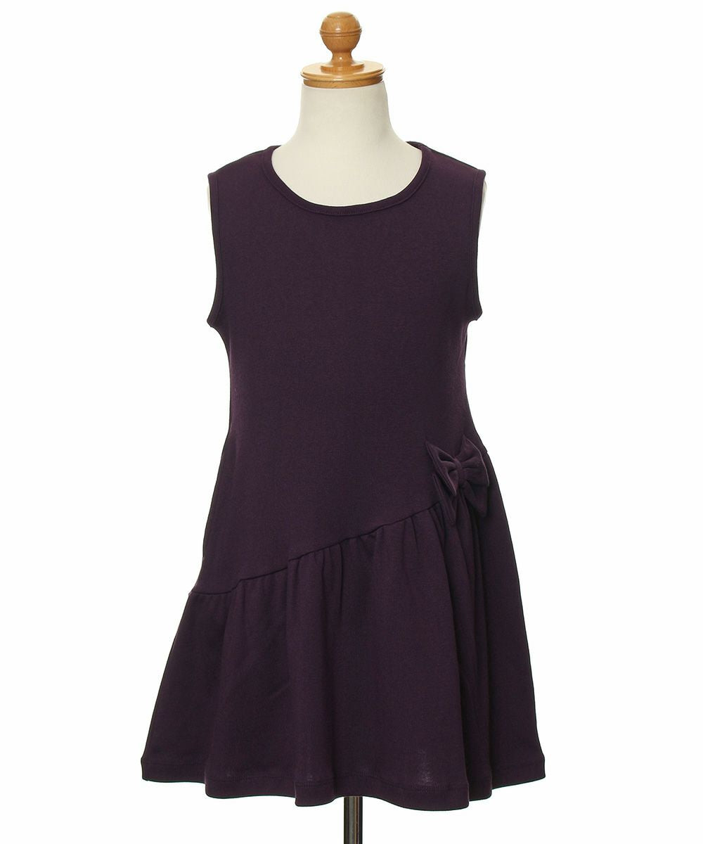 Gathered dress with ribbon Purple torso