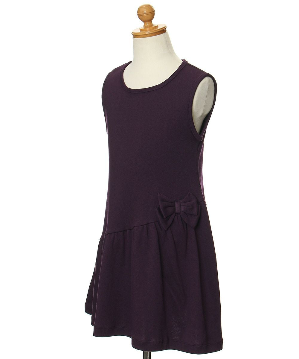 Gathered dress with ribbon Purple torso