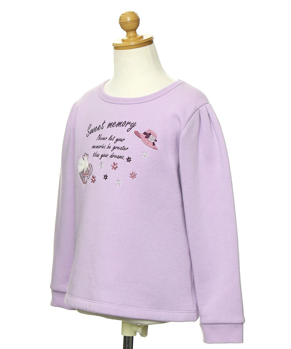 Perfume bottle & hat & logo embroidery back brushed trainer with ribbotur Purple torso