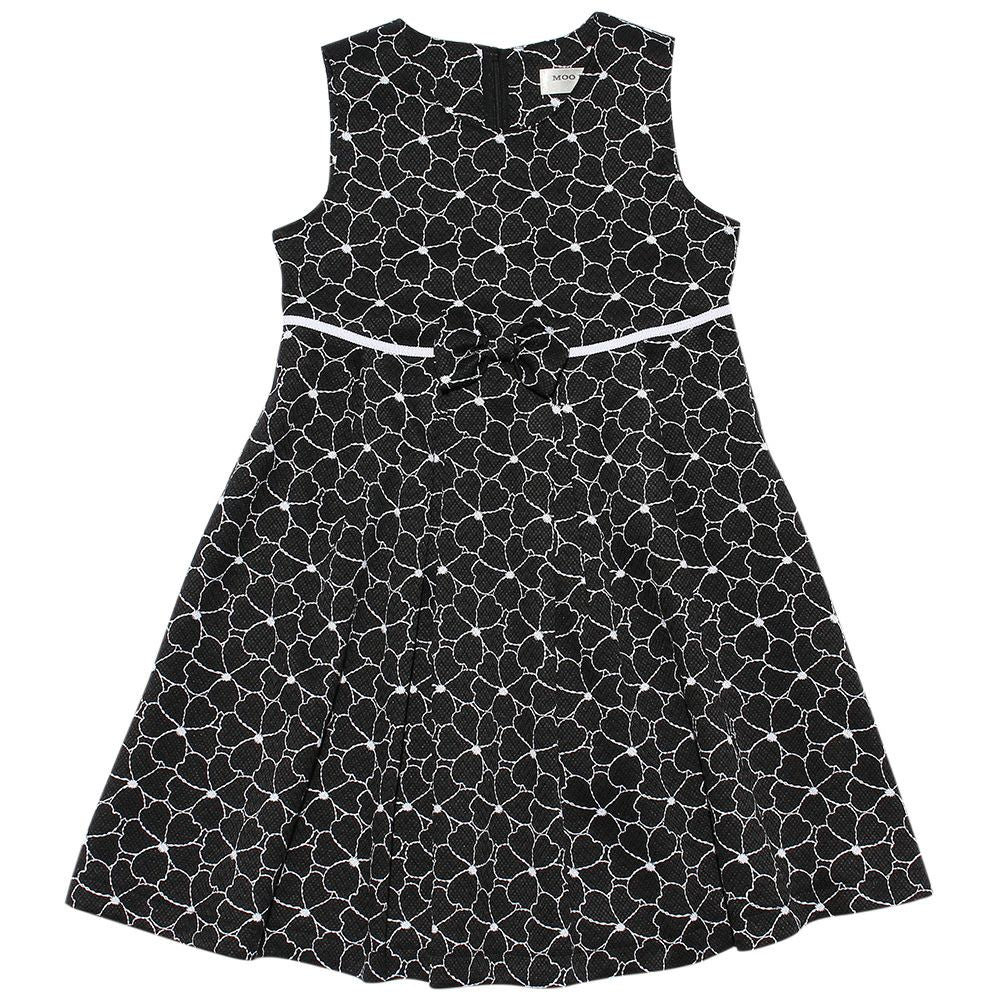 Children's clothing girls Japanese floral pattern monotone dress black (00) front