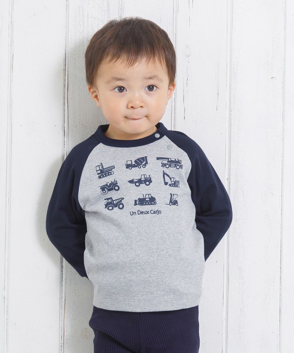 Baby Clothes Boy Baby Baby Size Ride Series Car Print T -shirt Heather Glay (92) Model image Up