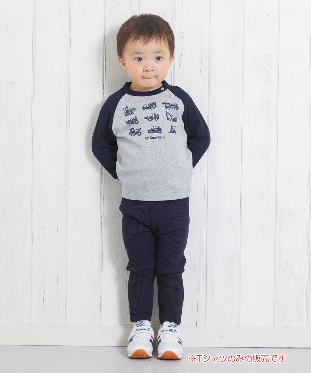Baby Clothes Boy Baby Baby Size Ride Series Car Print T -shirt Heather Glay (92) Model Image throughout the body