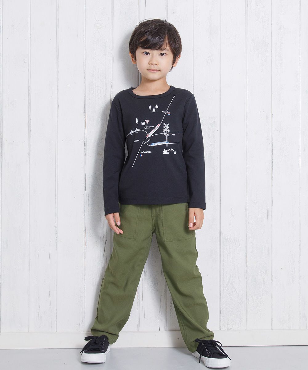 Children's clothing Boys Boys Series Train Print T -shirt Black (00) Model Image 2